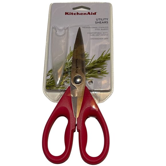 Kitchenaid Pink Hibiscus Shears Stainless Steel Blades Soft Sure-Grip Handle - Picture 1 of 3